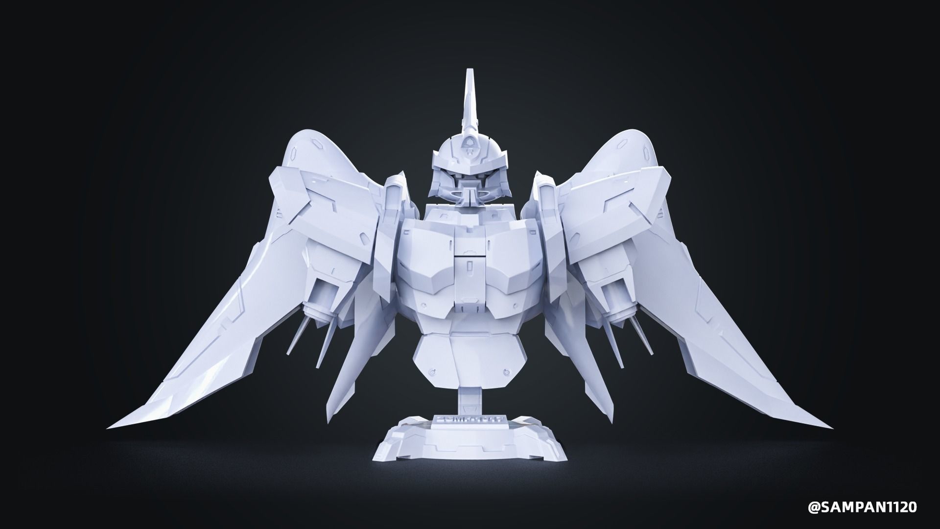 GUNDAM BUST ZGMF-1017 Moblie GINN 3D print model 3D print model_2
