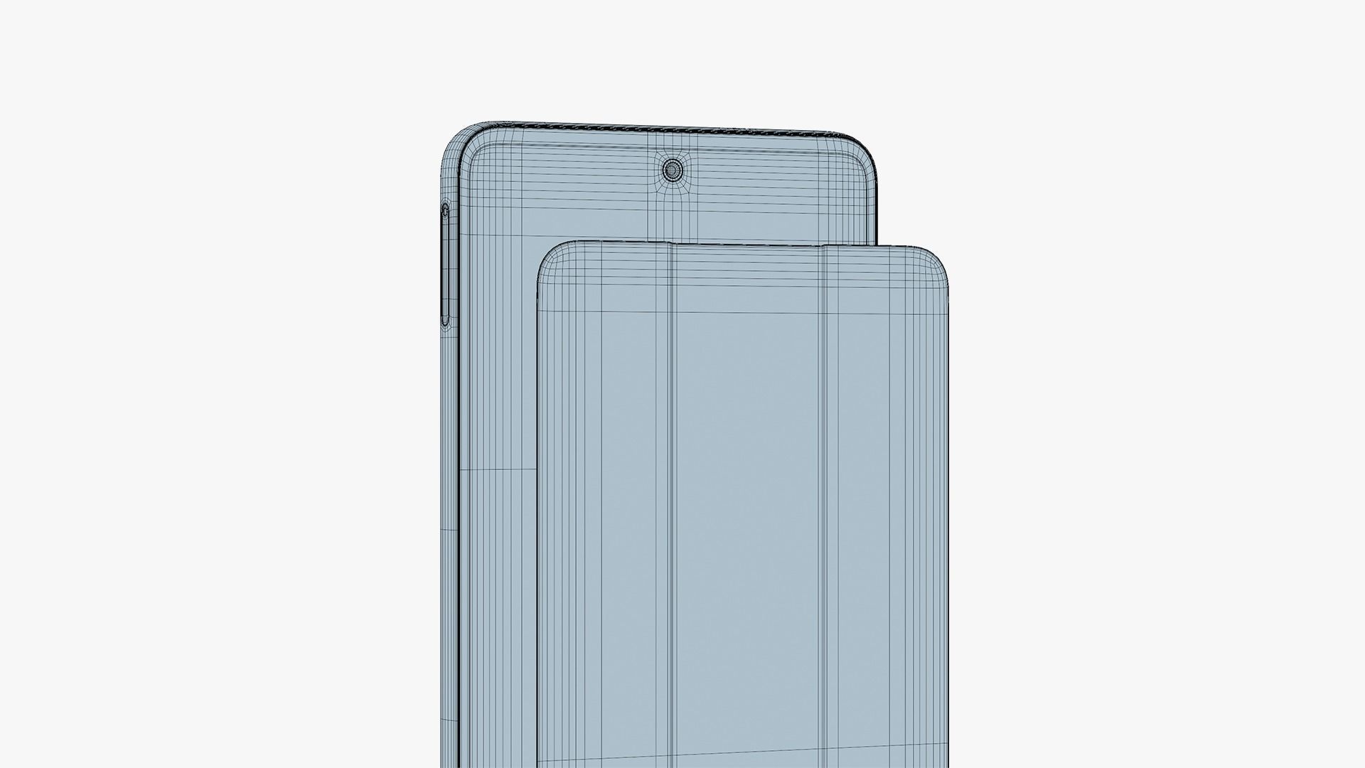 Samsung Galaxy C55 Black Low-poly 3D model_14