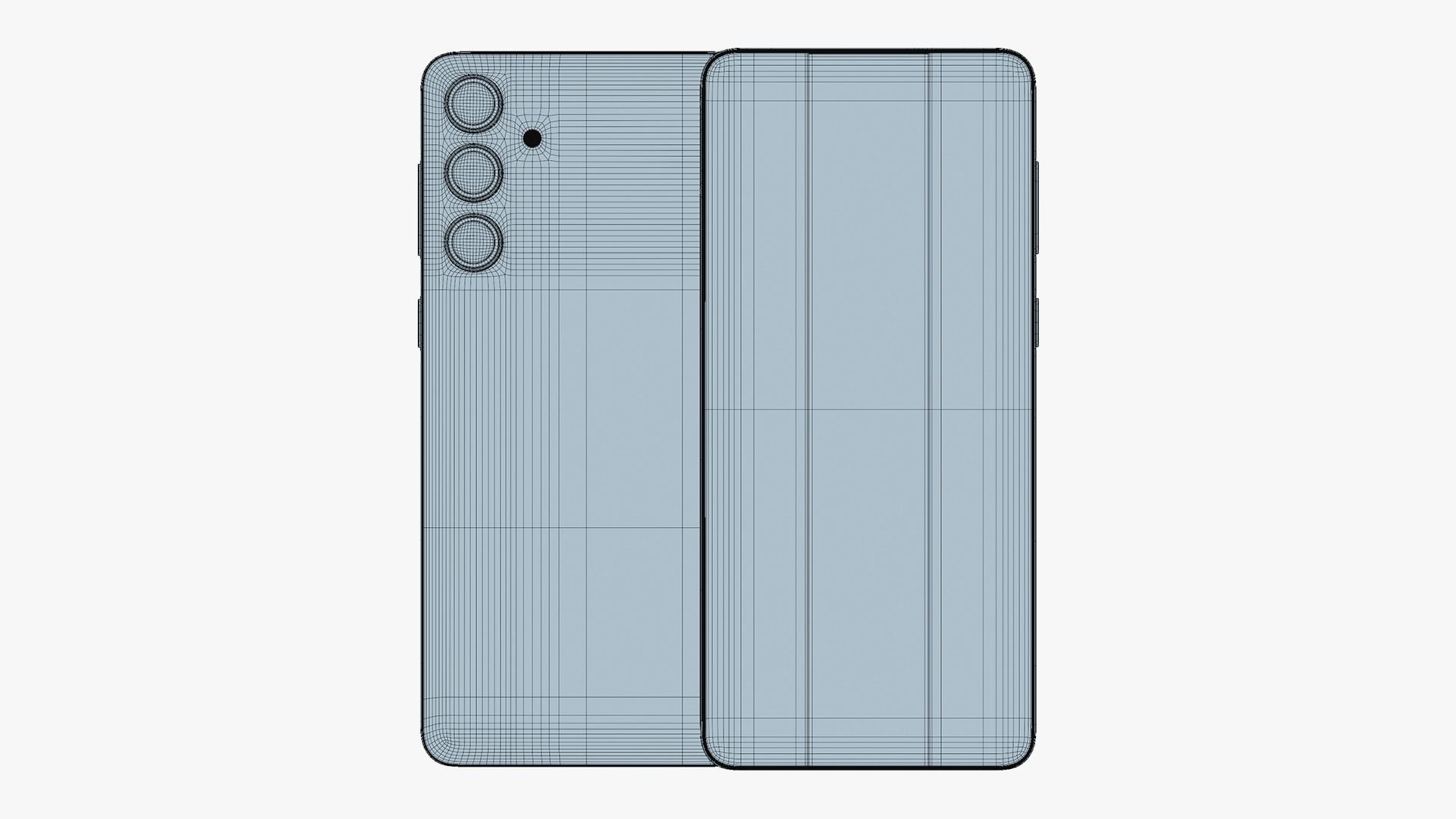 Samsung Galaxy C55 Black Low-poly 3D model_11