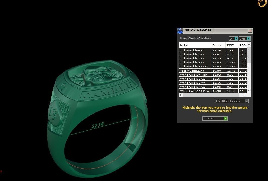 Ring with skull CAMBLE 3D print model_5