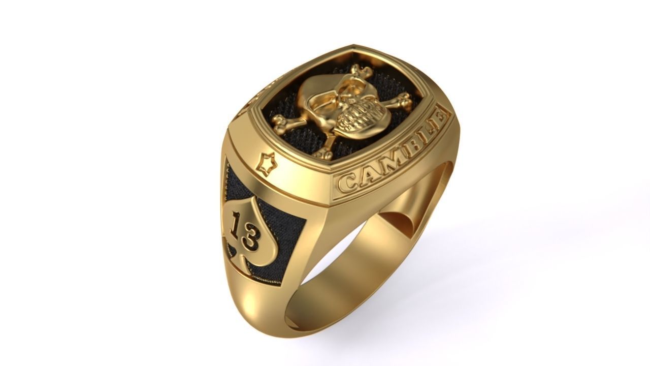 Ring with skull CAMBLE 3D print model_1