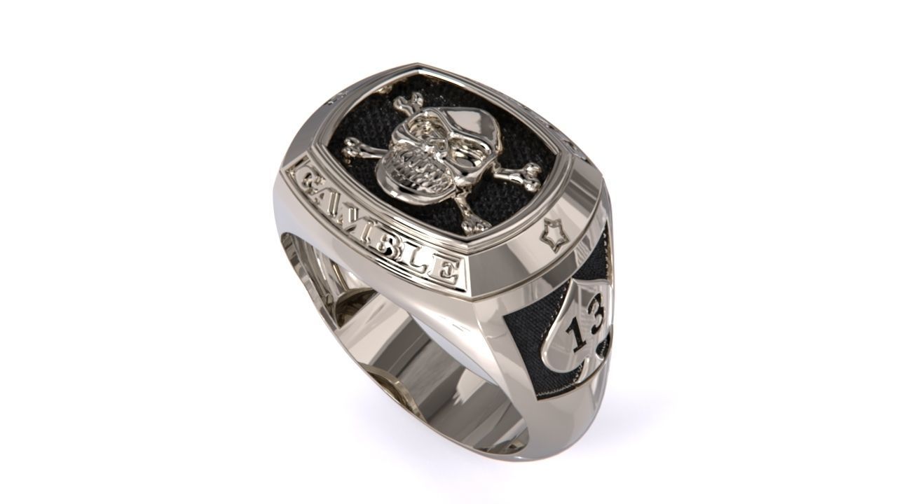 Ring with skull CAMBLE 3D print model_11