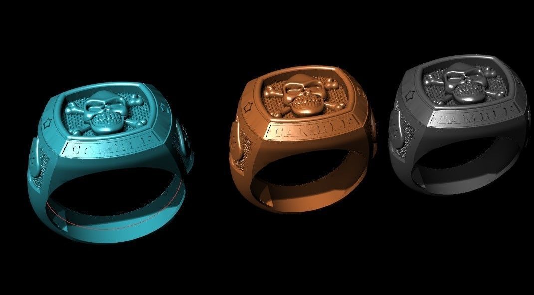 Ring with skull CAMBLE 3D print model_8