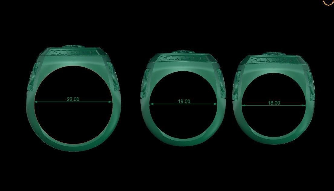 Ring with skull CAMBLE 3D print model_3