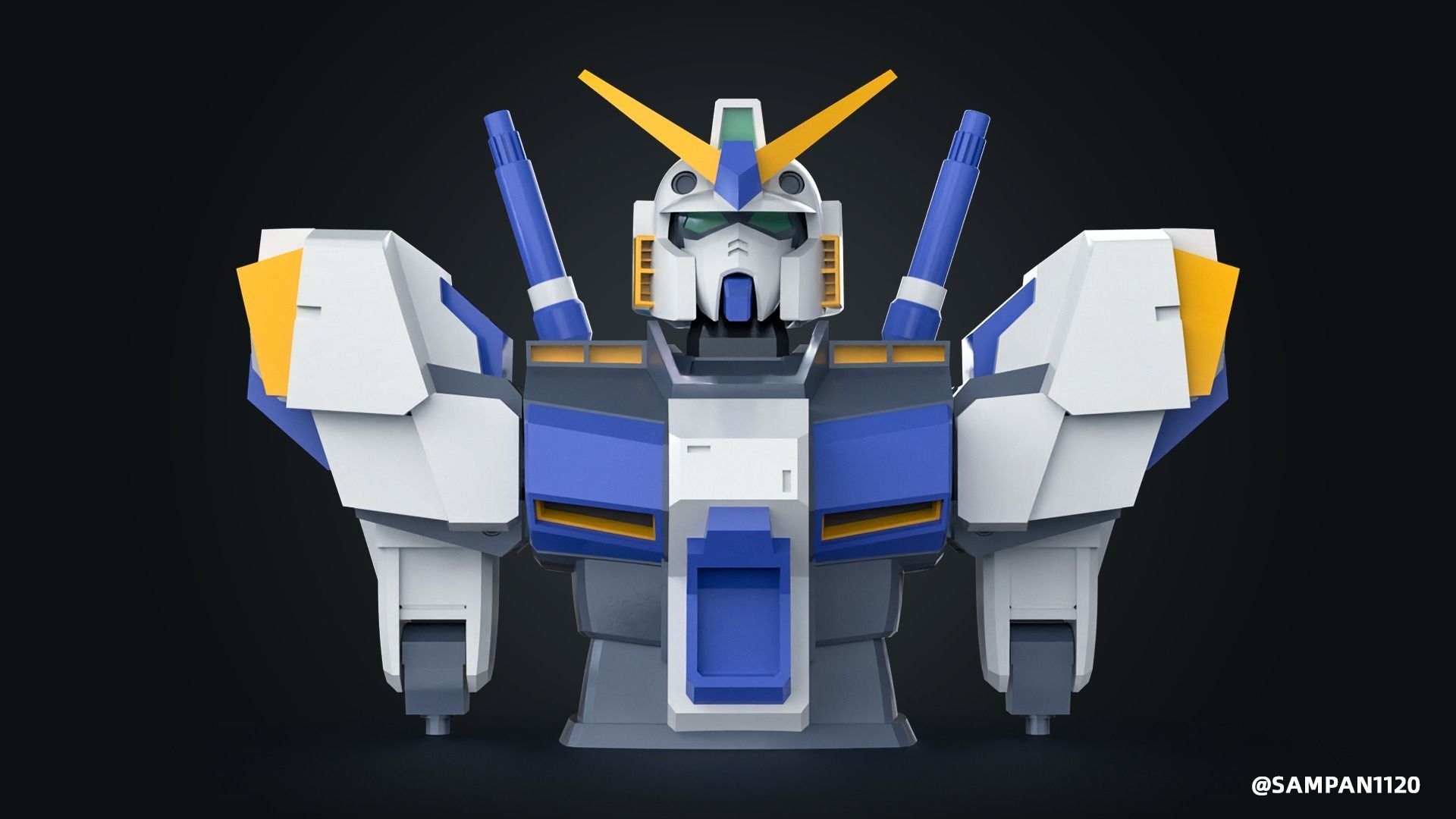 GUNDAM BUST RX-78-4 3D print model 3D print model_3