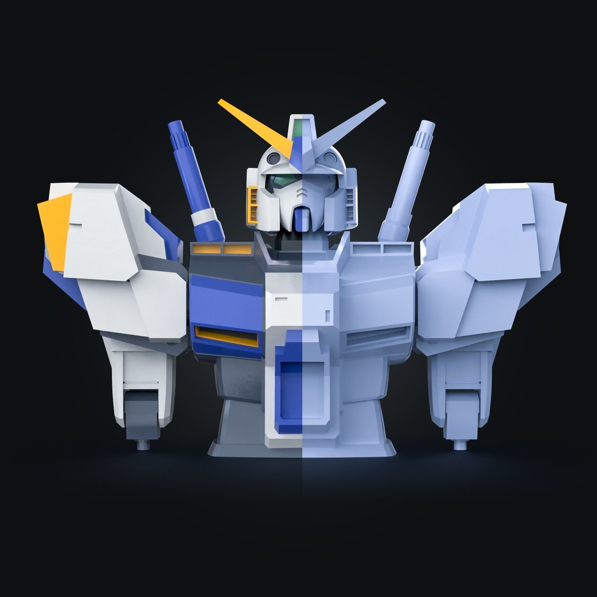 GUNDAM BUST RX-78-4 3D print model 3D print model_10