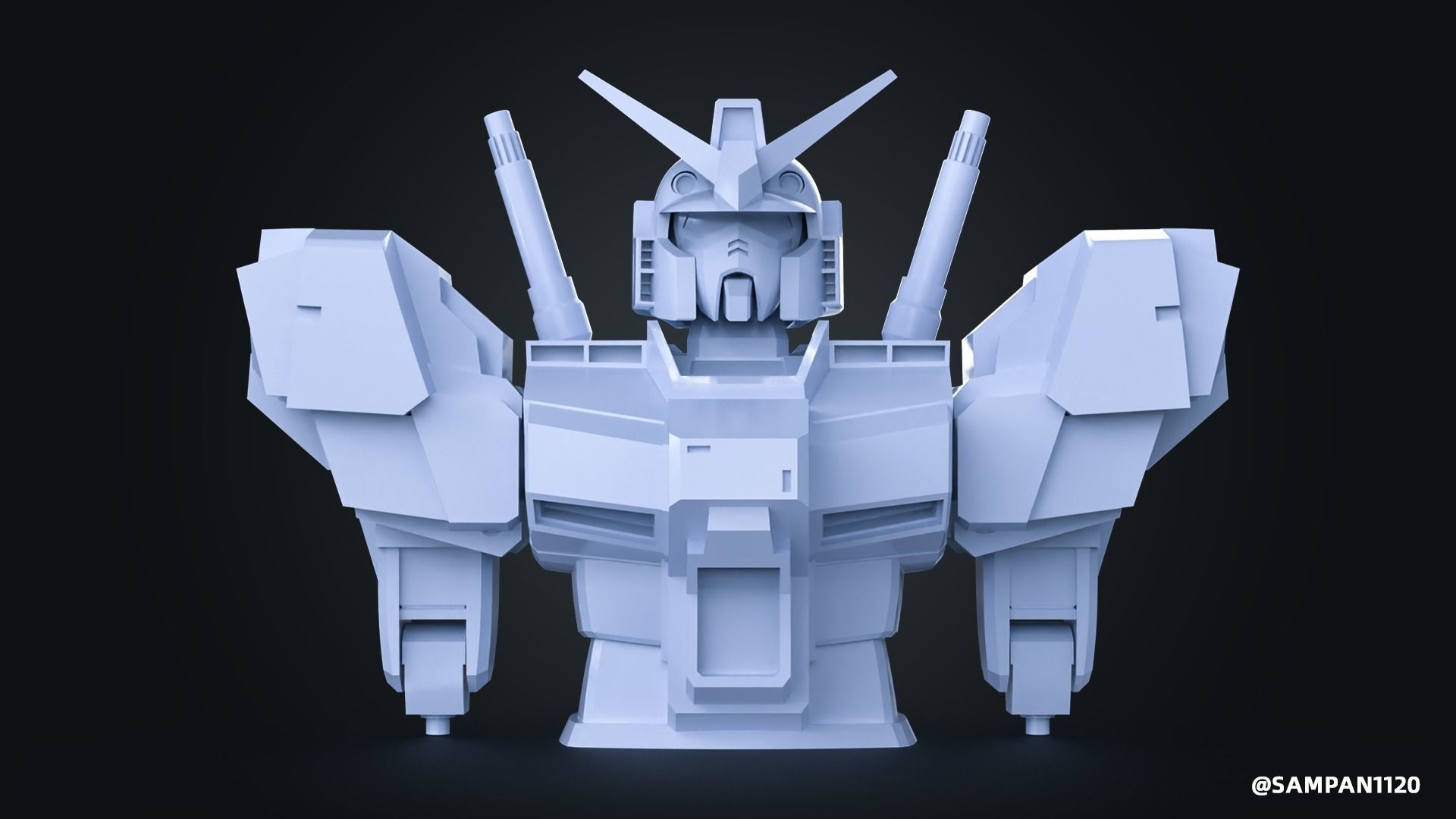 GUNDAM BUST RX-78-4 3D print model 3D print model_2