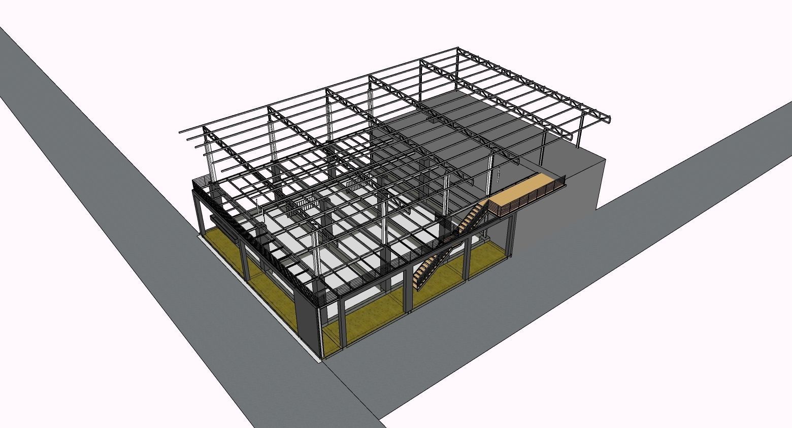 400 Seating and 100 Dining two floors Marriage hall 3D model_3
