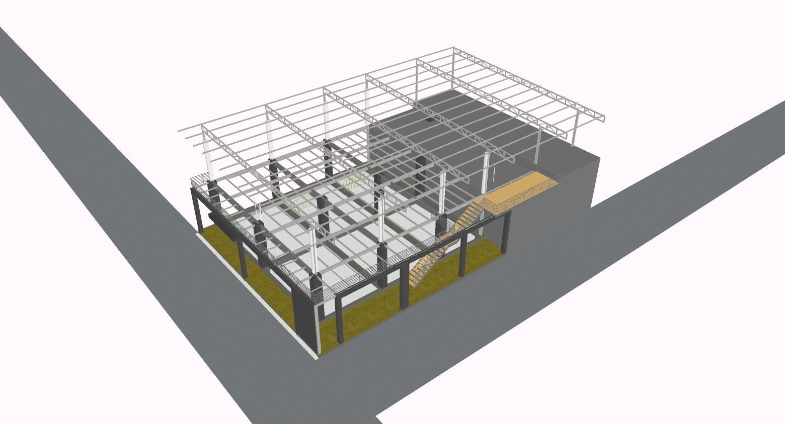 400 Seating and 100 Dining two floors Marriage hall 3D model_4