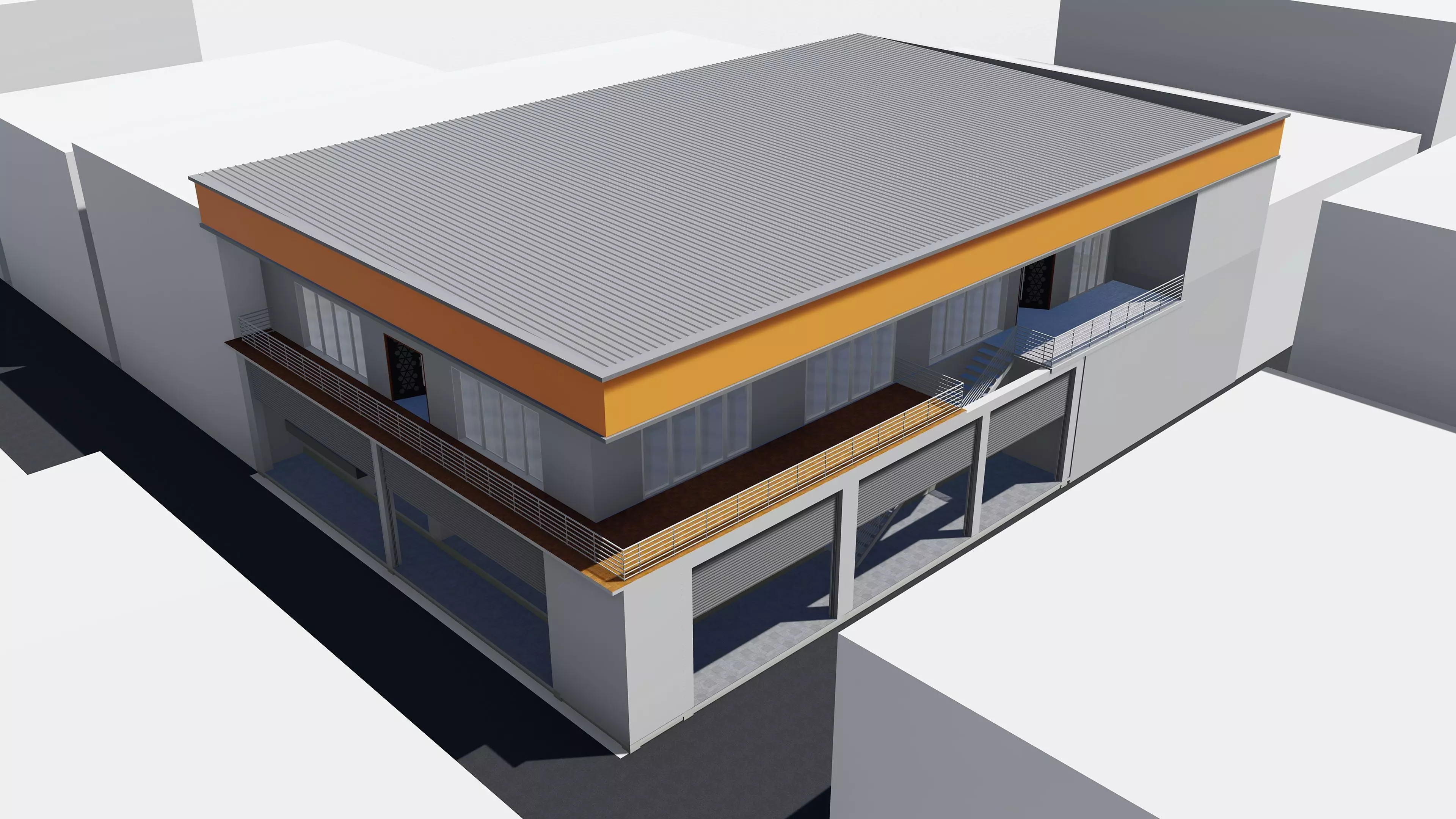 400 Seating and 100 Dining two floors Marriage hall 3D model_0