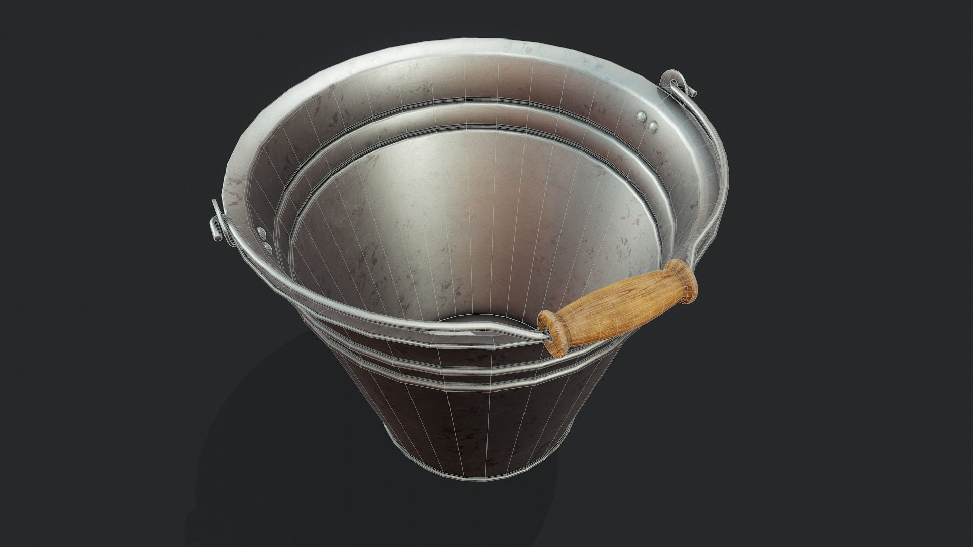 Metal Bucket - Tutorial Included Low-poly 3D model_9