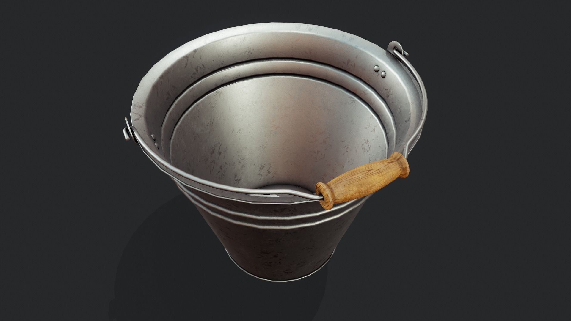Metal Bucket - Tutorial Included Low-poly 3D model_8
