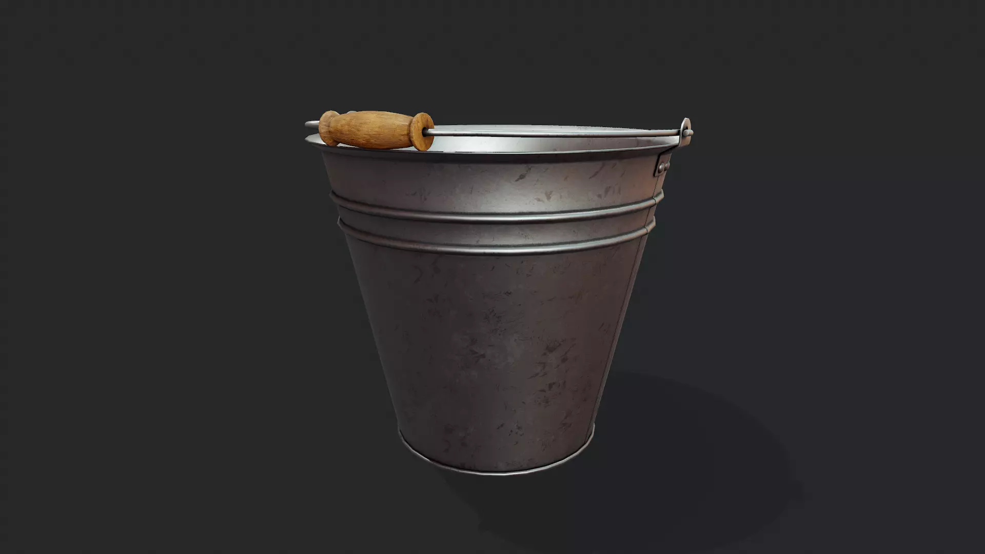 Metal Bucket - Tutorial Included Low-poly 3D model_0