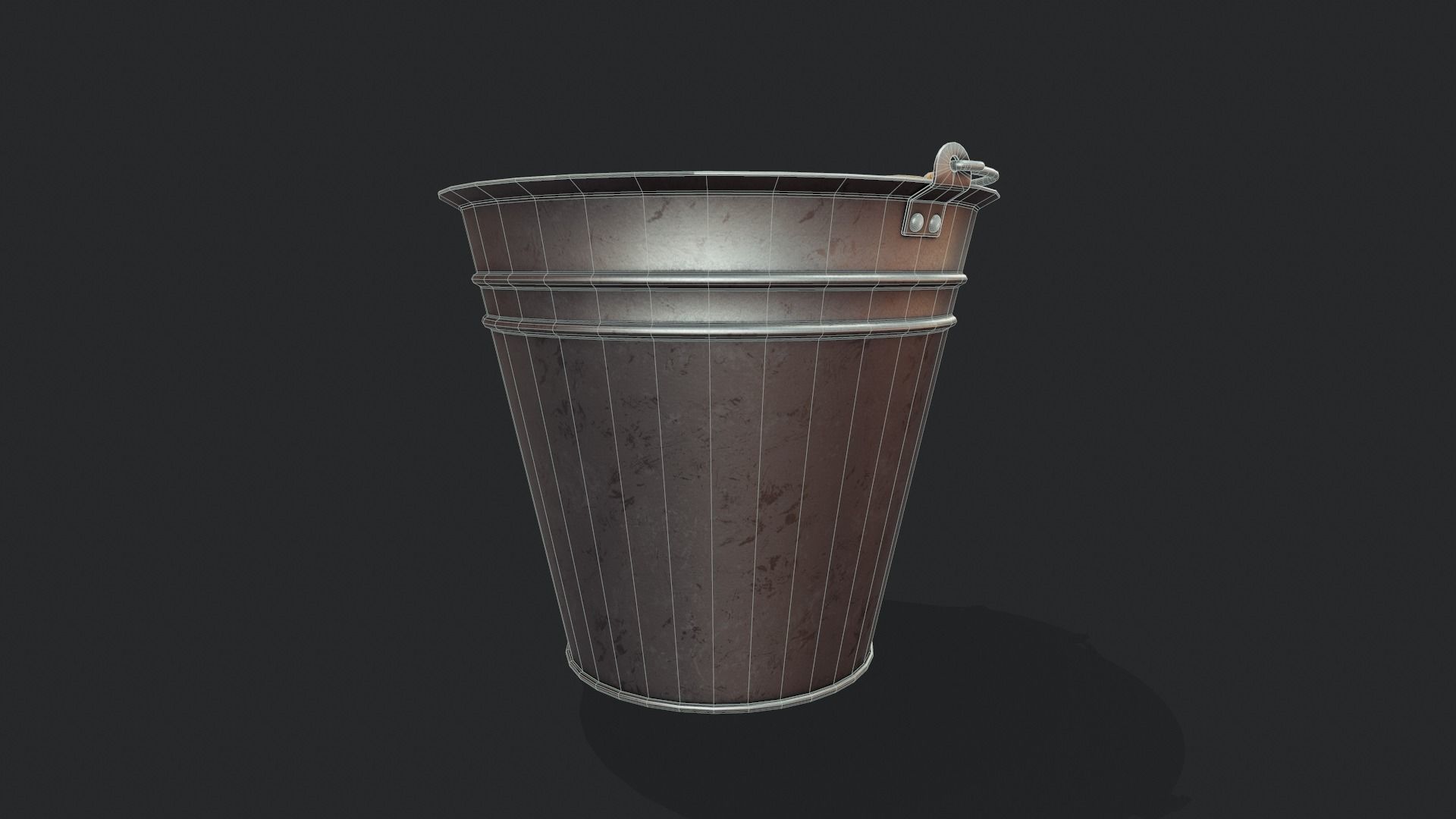 Metal Bucket - Tutorial Included Low-poly 3D model_7