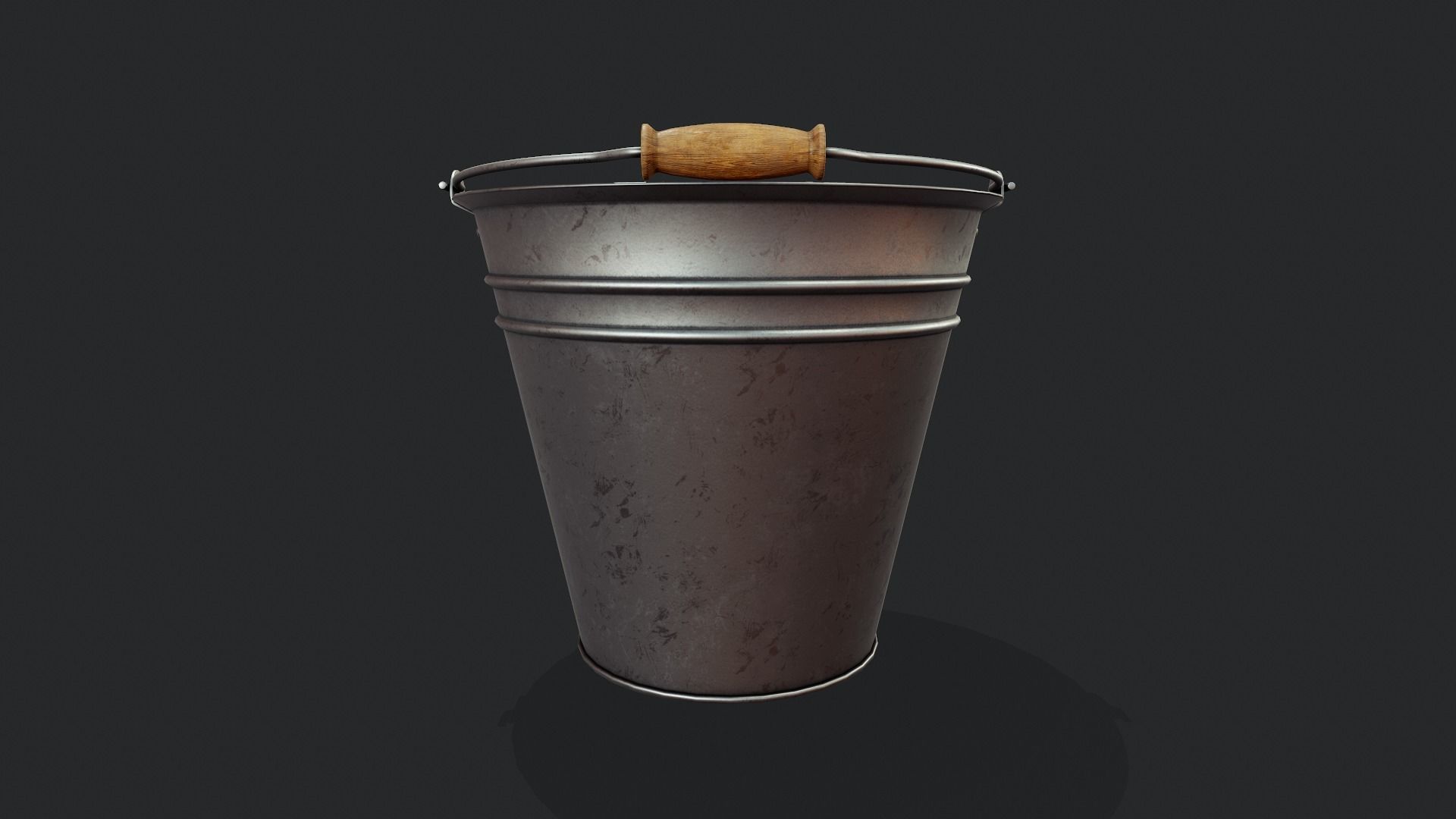 Metal Bucket - Tutorial Included Low-poly 3D model_4