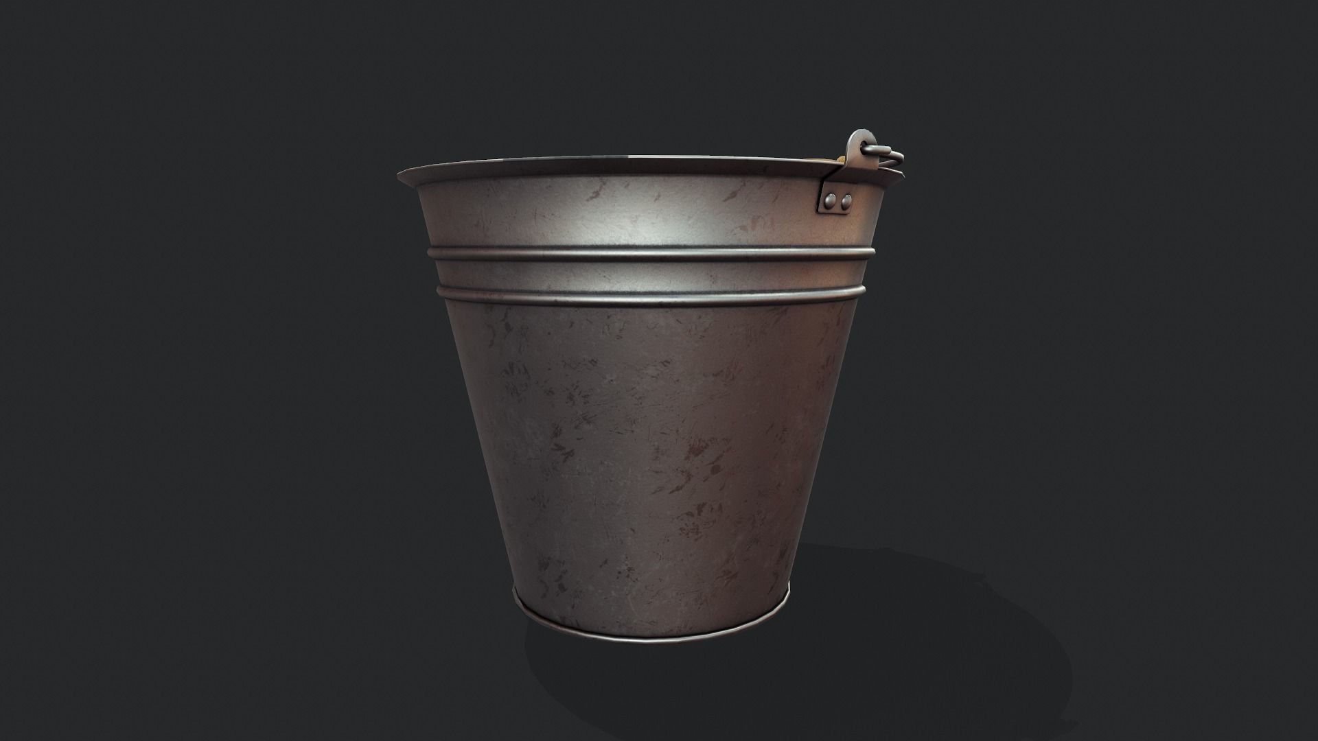 Metal Bucket - Tutorial Included Low-poly 3D model_6