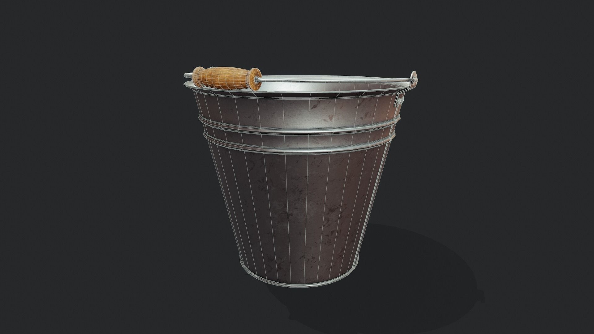 Metal Bucket - Tutorial Included Low-poly 3D model_3