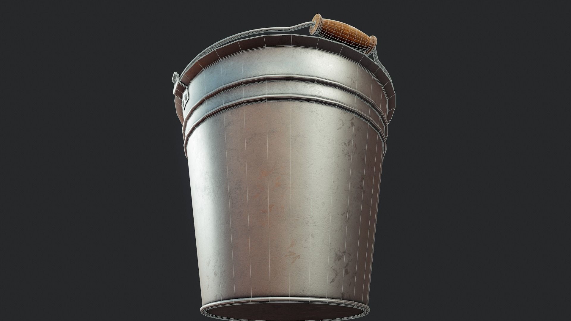 Metal Bucket - Tutorial Included Low-poly 3D model_11