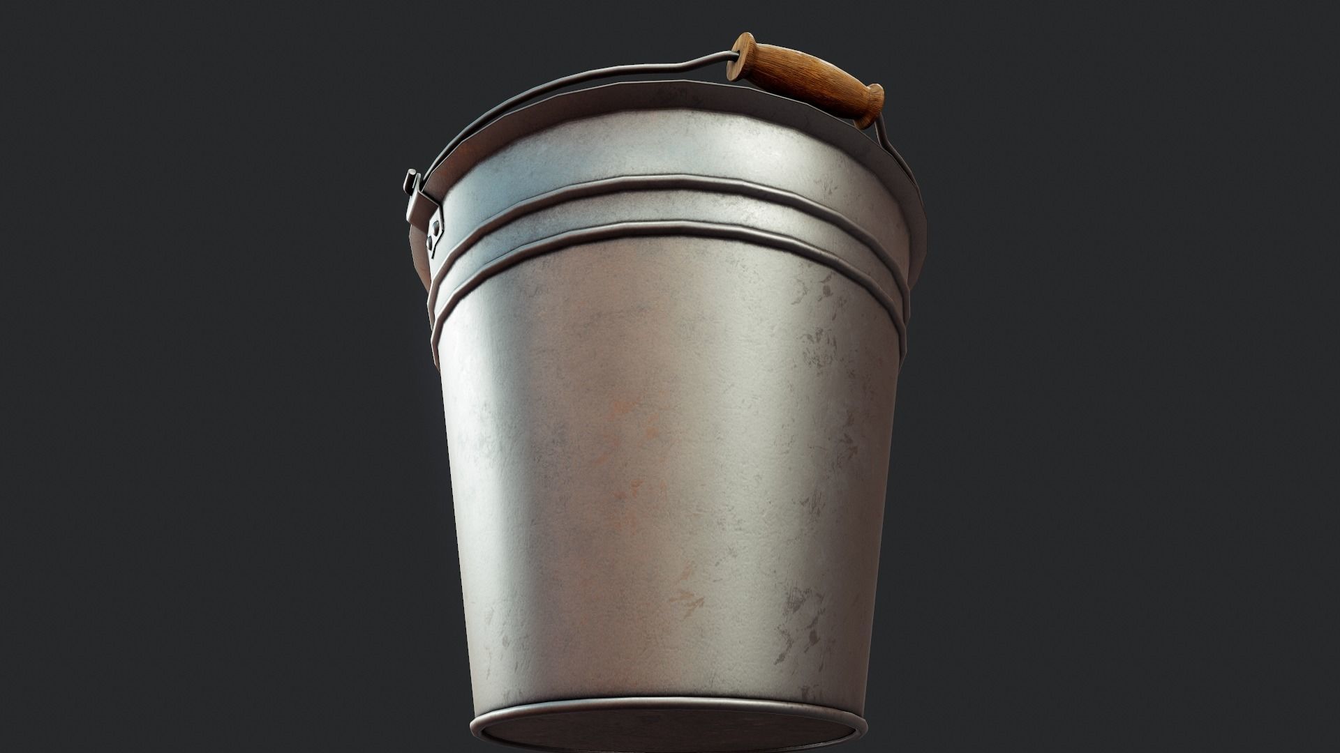 Metal Bucket - Tutorial Included Low-poly 3D model_10