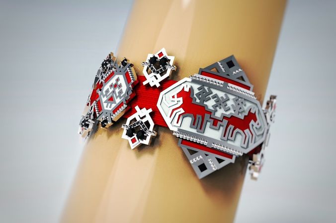 russian embroidery ornament bracer 3D print model