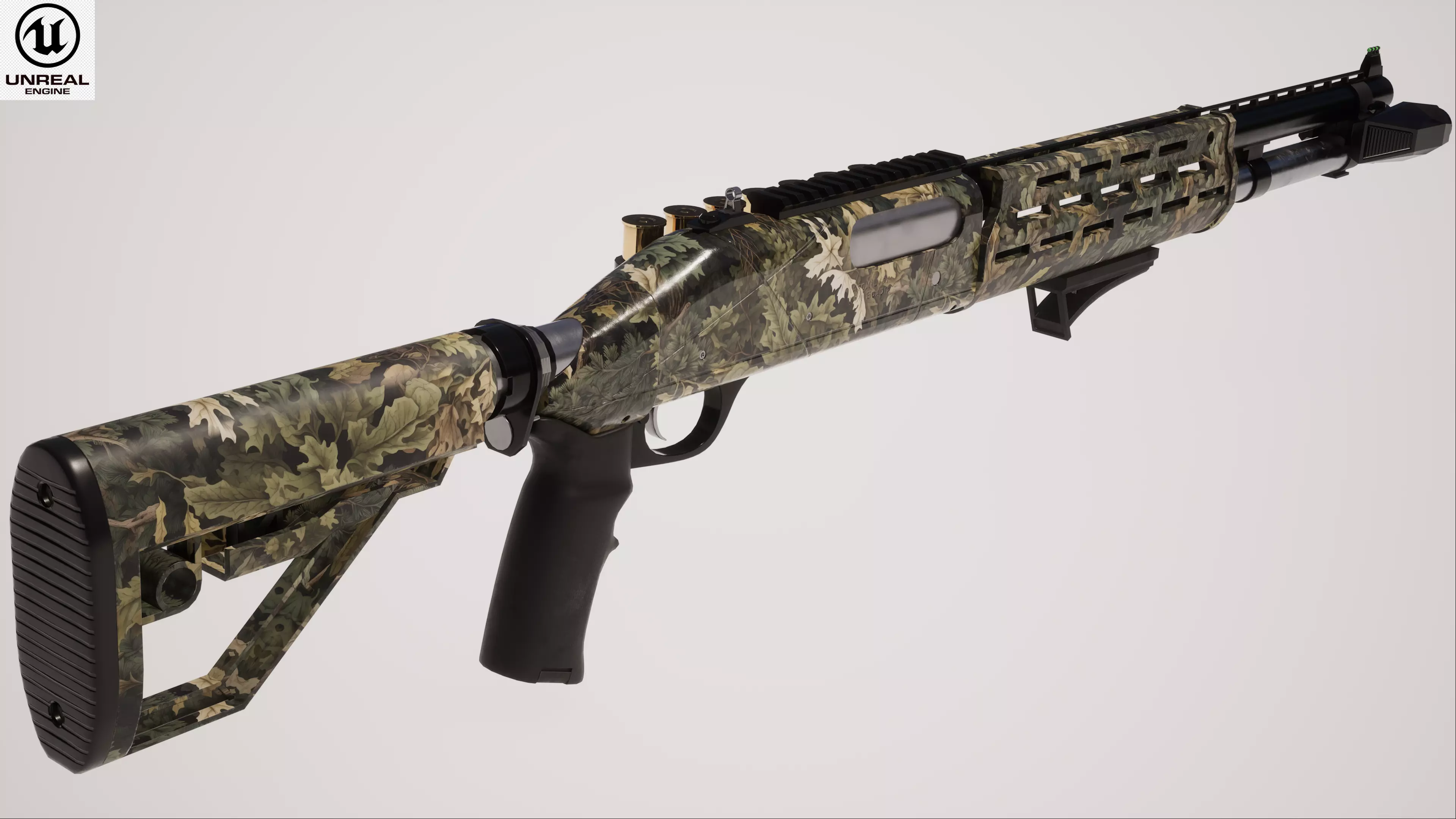 Shotgun 2 Low-poly 3D model_0