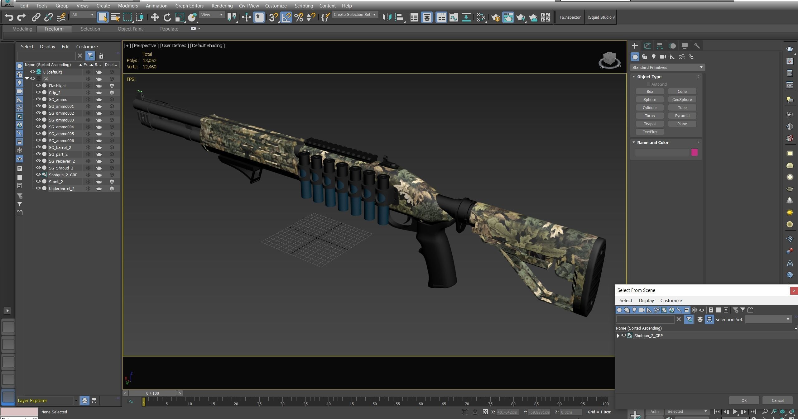 Shotgun 2 Low-poly 3D model_20