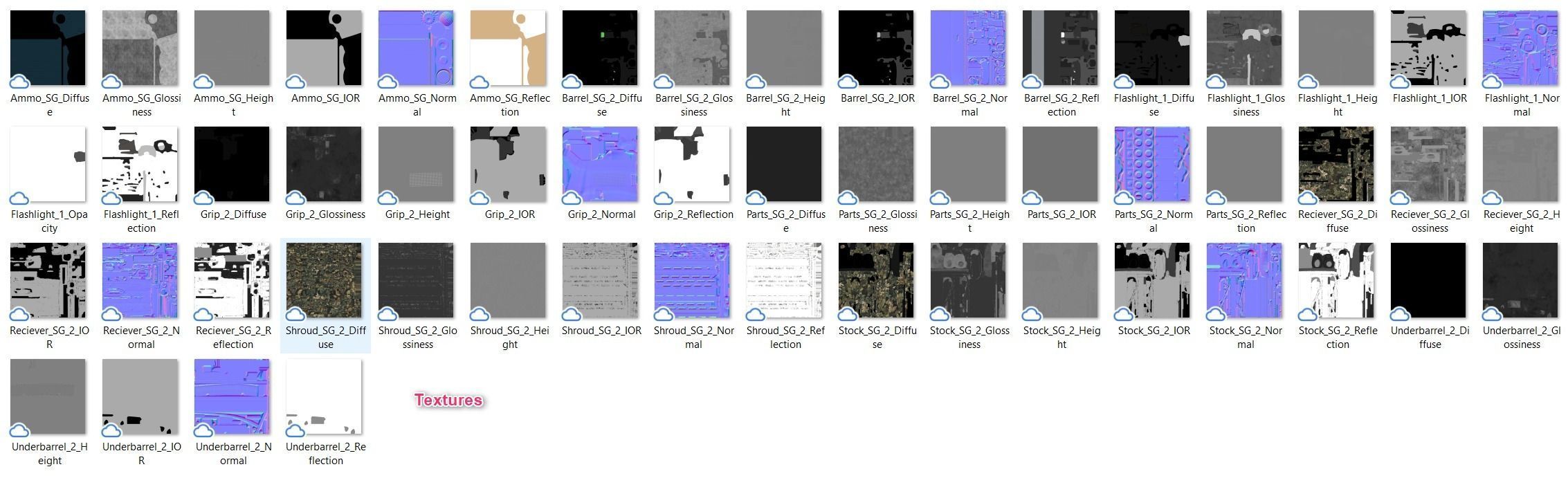 Shotgun 2 Low-poly 3D model_25