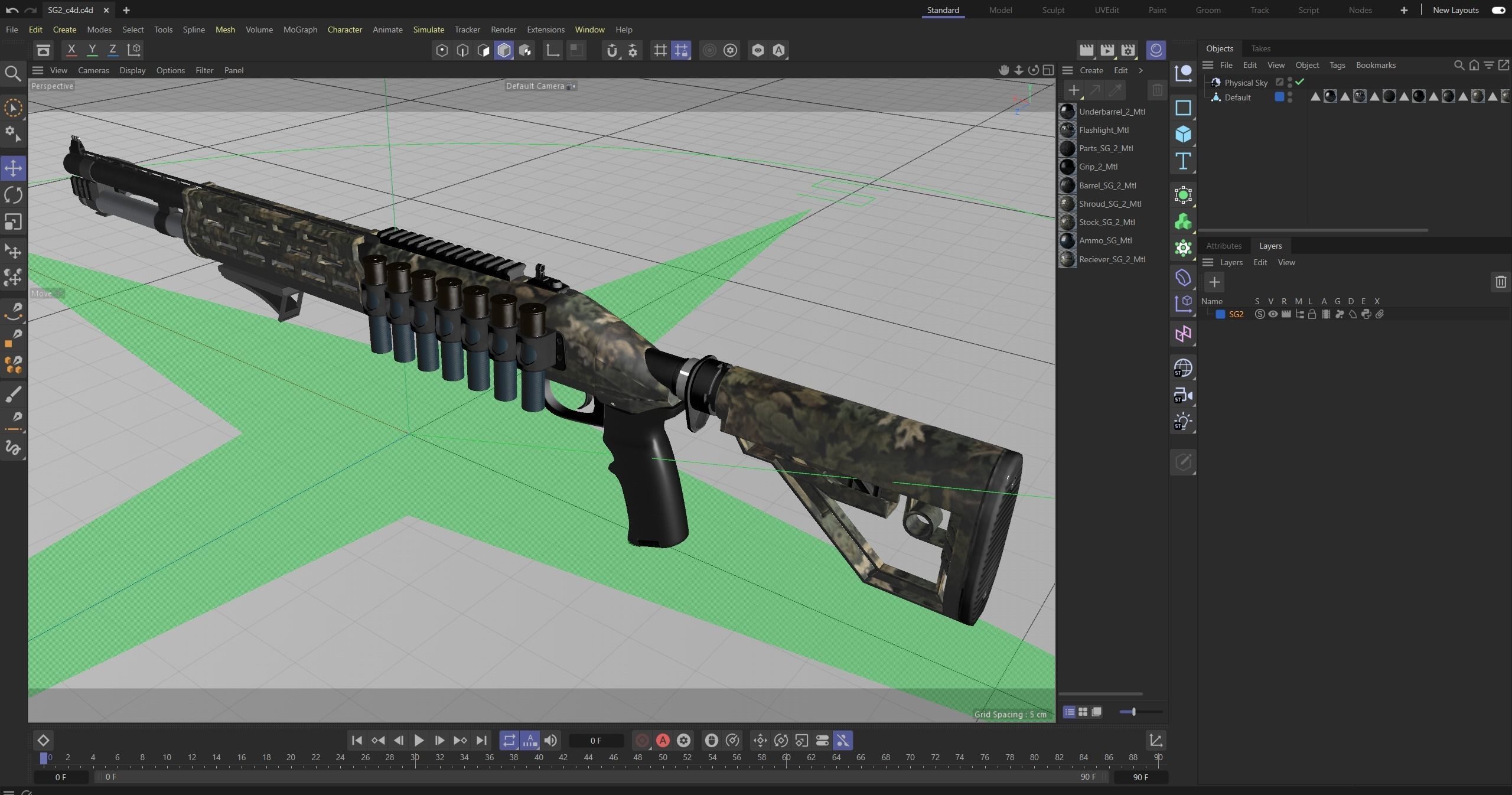 Shotgun 2 Low-poly 3D model_24