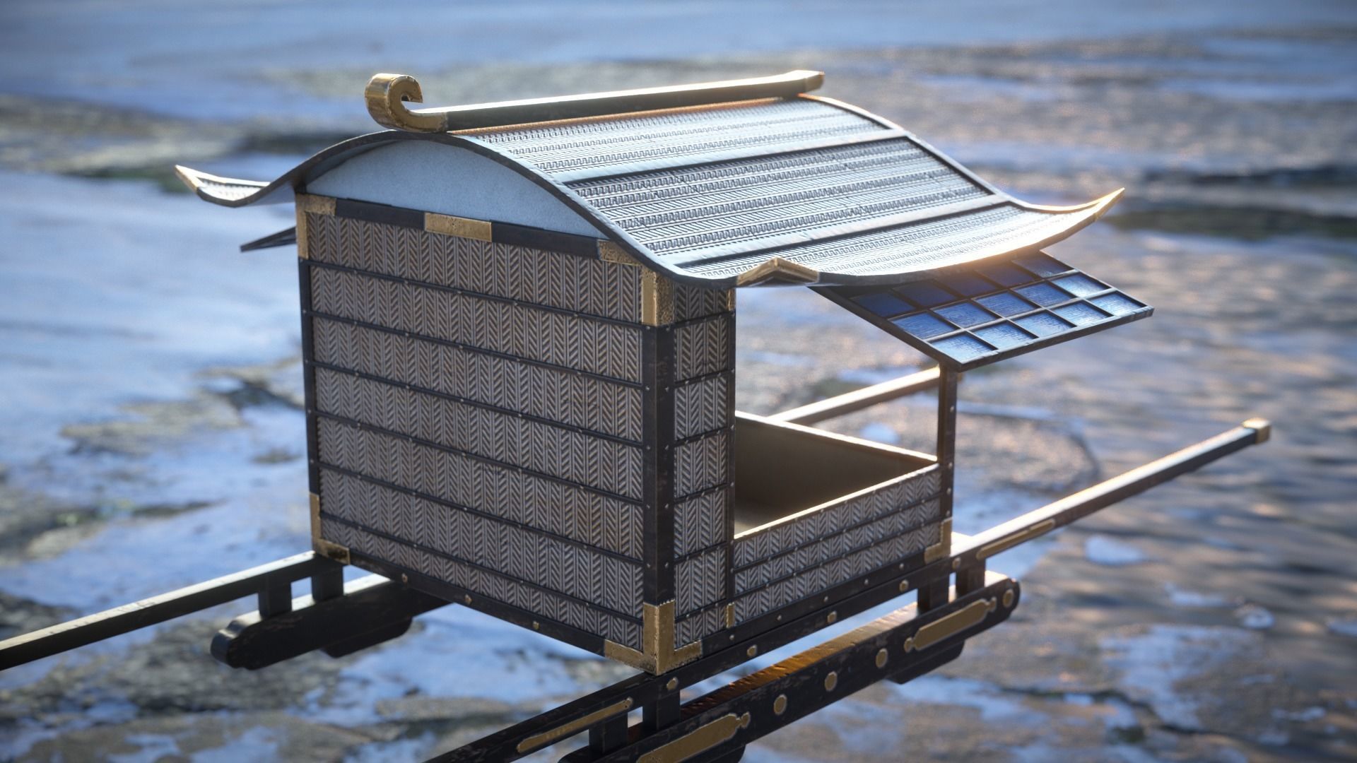 Korean Officer Palanquin - Joseon Tongsinsa 3D model_5