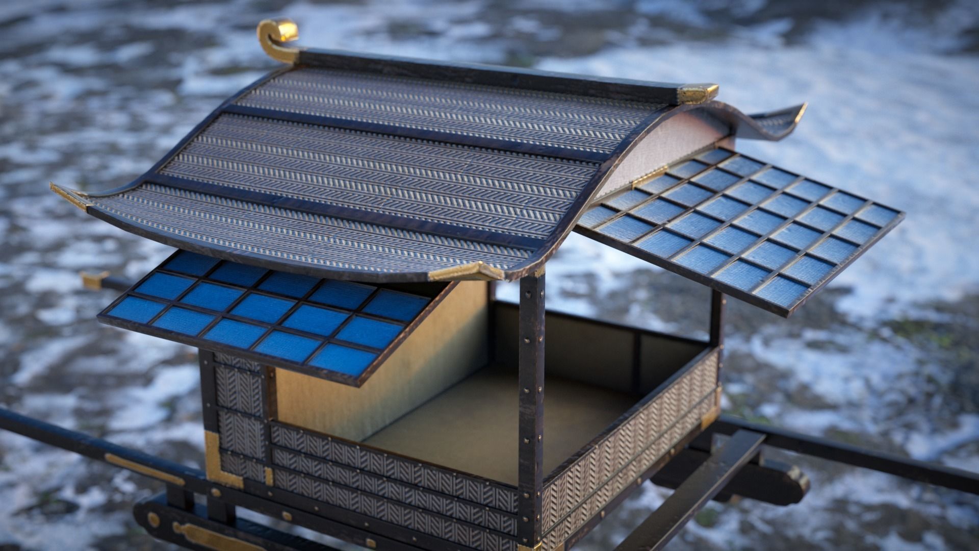 Korean Officer Palanquin - Joseon Tongsinsa 3D model_3