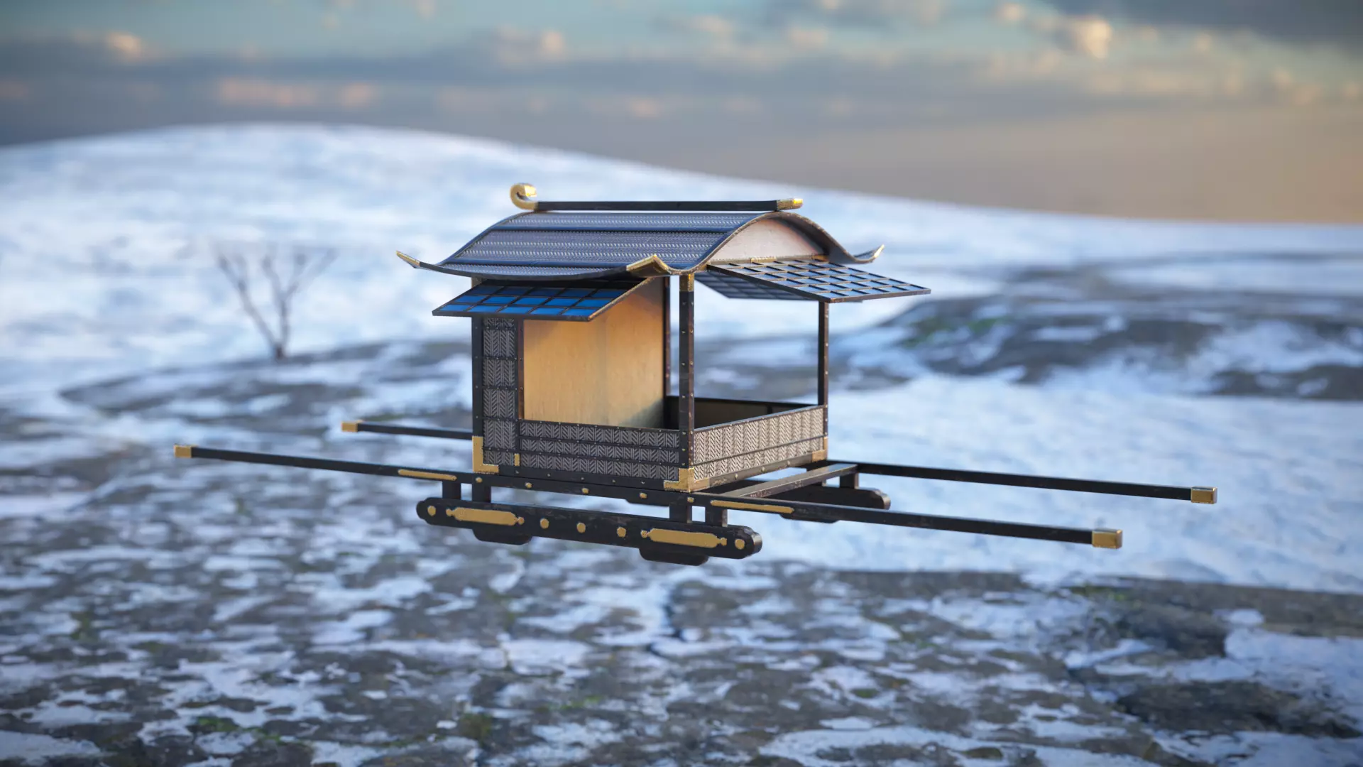 Korean Officer Palanquin - Joseon Tongsinsa 3D model_0