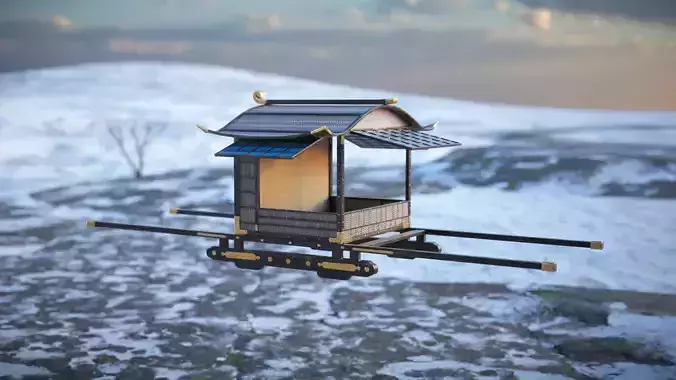 Korean Officer Palanquin - Joseon Tongsinsa 3D model Korean Officer Palanquin - Joseon Tongsinsa 3D model