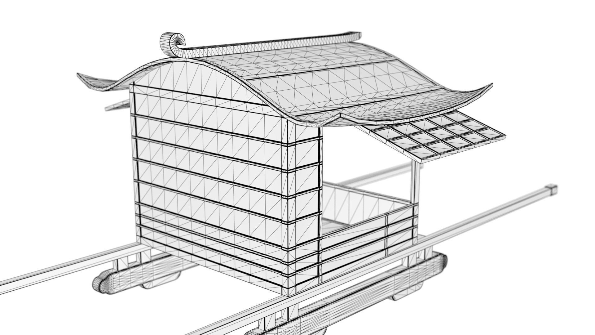 Korean Officer Palanquin - Joseon Tongsinsa 3D model_6