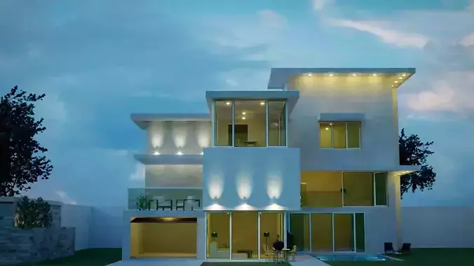 Photo-Realistic Modern House or Modern Villa