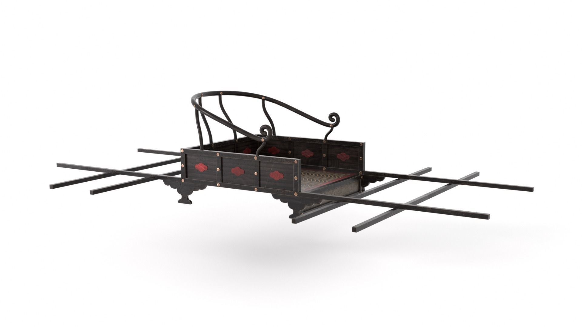 Korean Palanquin Sogyo - Joseon Tongsinsa 3D model_9