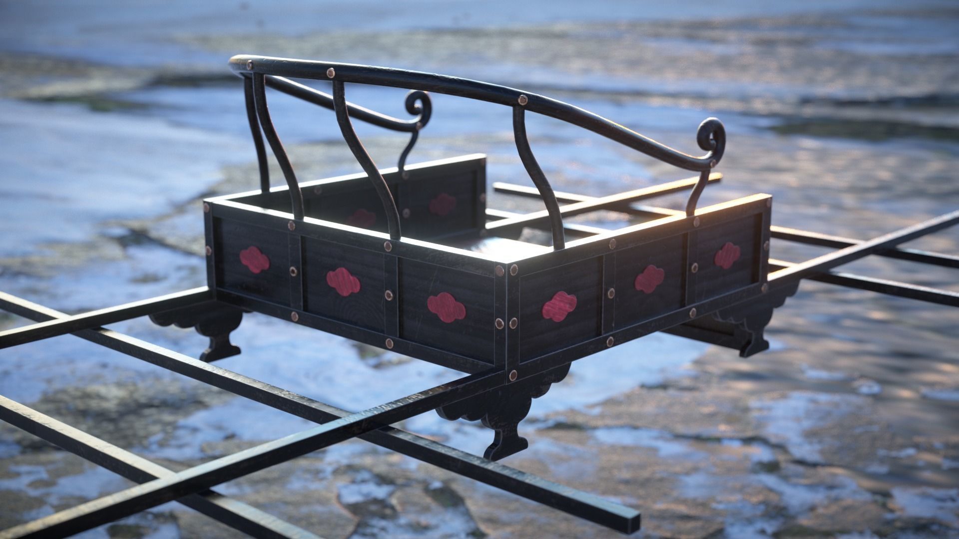 Korean Palanquin Sogyo - Joseon Tongsinsa 3D model_5