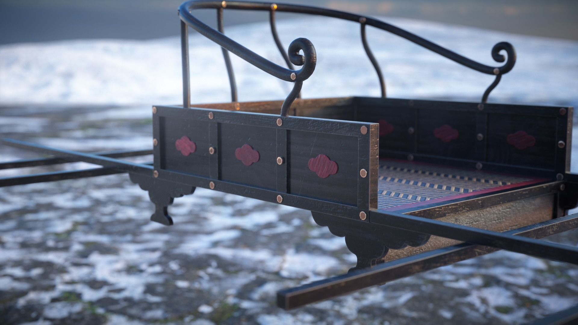 Korean Palanquin Sogyo - Joseon Tongsinsa 3D model_1