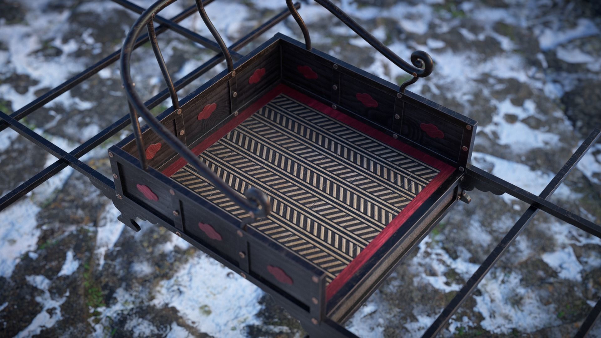 Korean Palanquin Sogyo - Joseon Tongsinsa 3D model_3