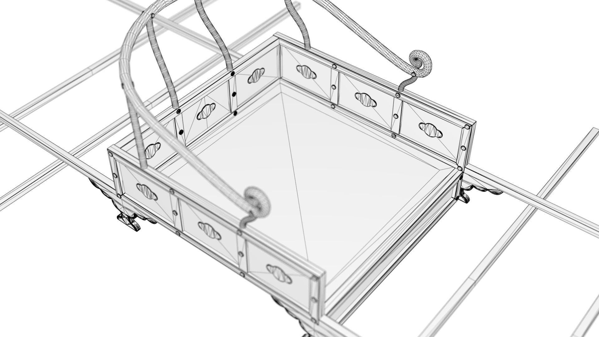 Korean Palanquin Sogyo - Joseon Tongsinsa 3D model_4