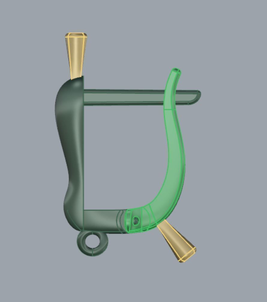 Lock for earrings  3D print model_2