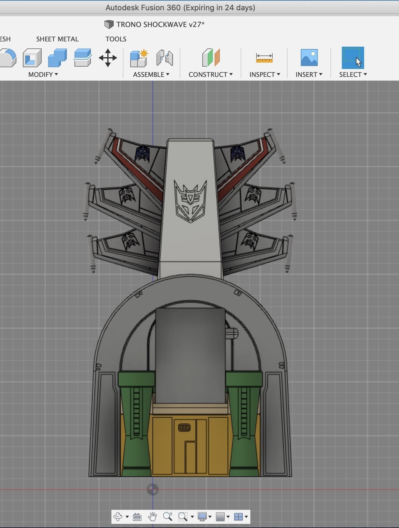 Trono MP29 Shockwave 3D print model_1