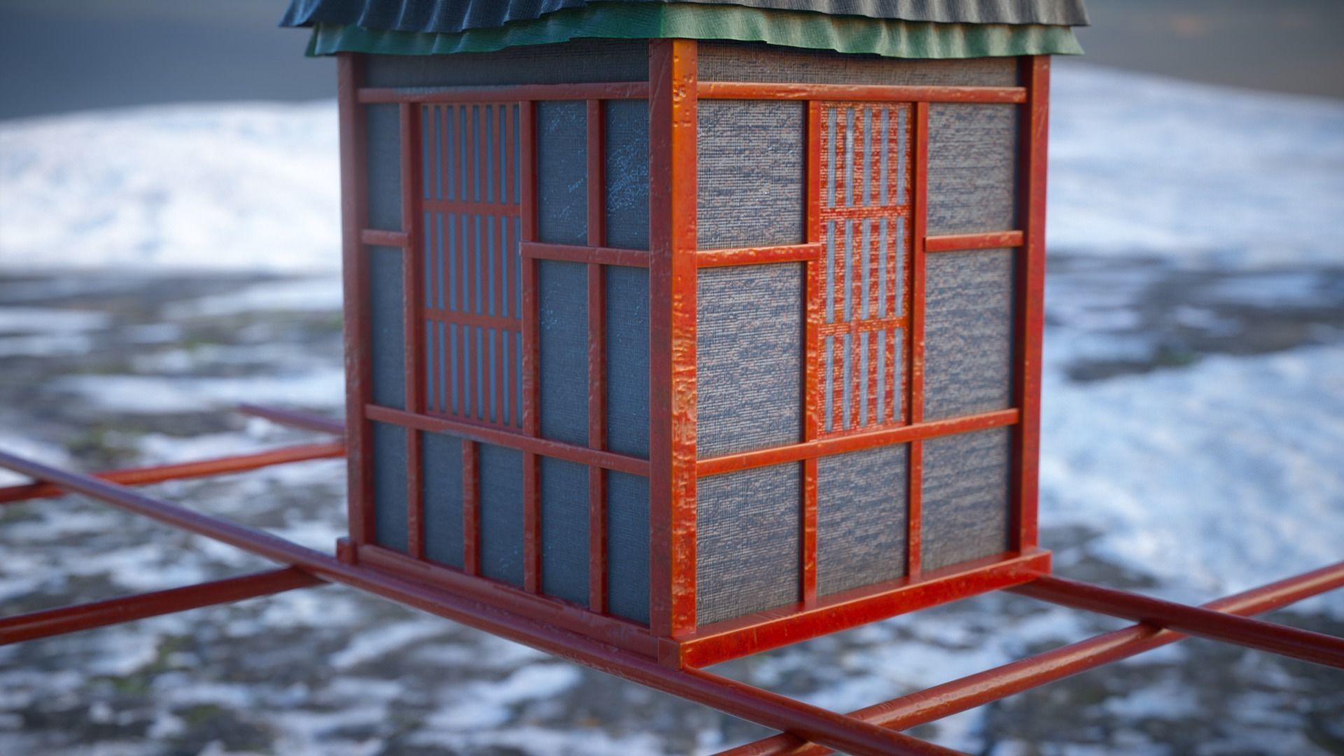 Korean Palanquin Yongjeong - Joseon Tongsinsa 3D model_1