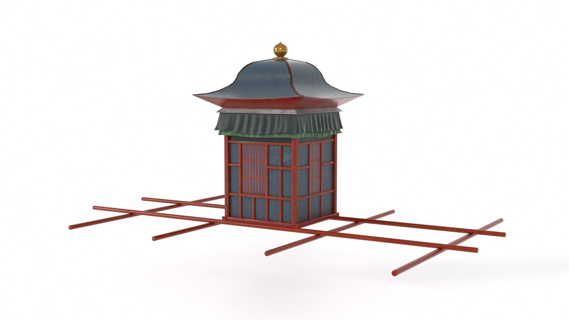 Korean Palanquin Yongjeong - Joseon Tongsinsa 3D model_9
