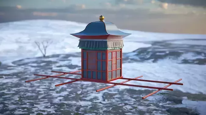 Korean Palanquin Yongjeong - Joseon Tongsinsa 3D model Korean Palanquin Yongjeong - Joseon Tongsinsa 3D model