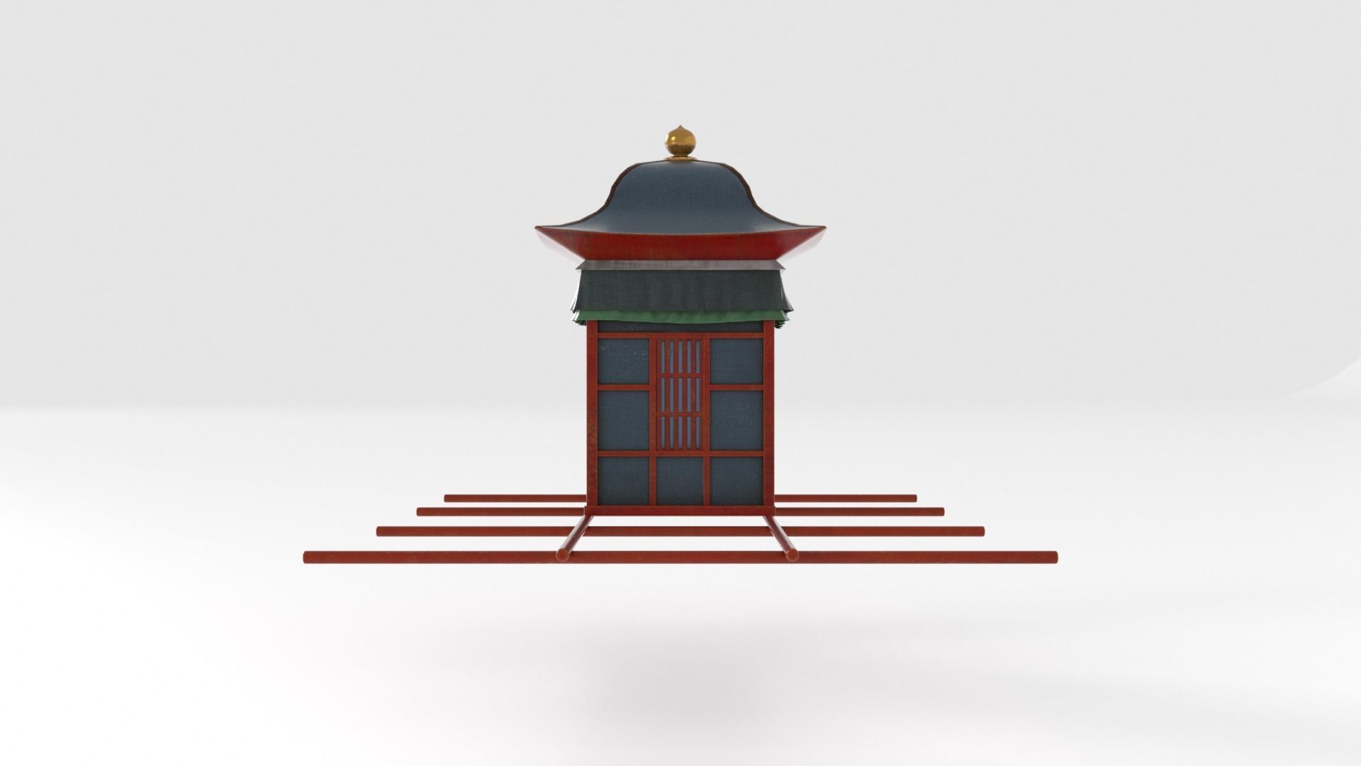 Korean Palanquin Yongjeong - Joseon Tongsinsa 3D model_12