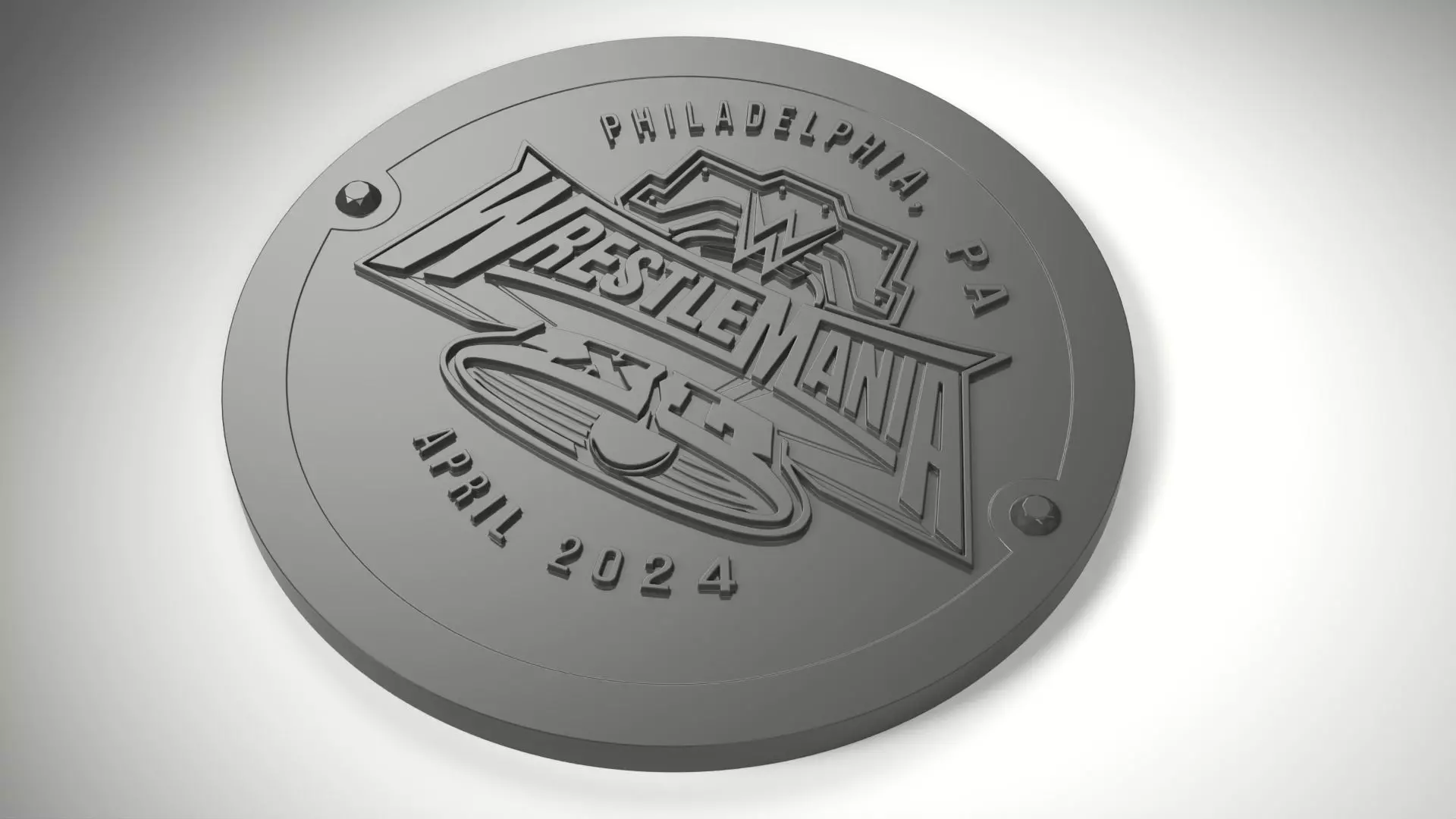 WWE Wrestlemania XL Side Plate 3D print model_0