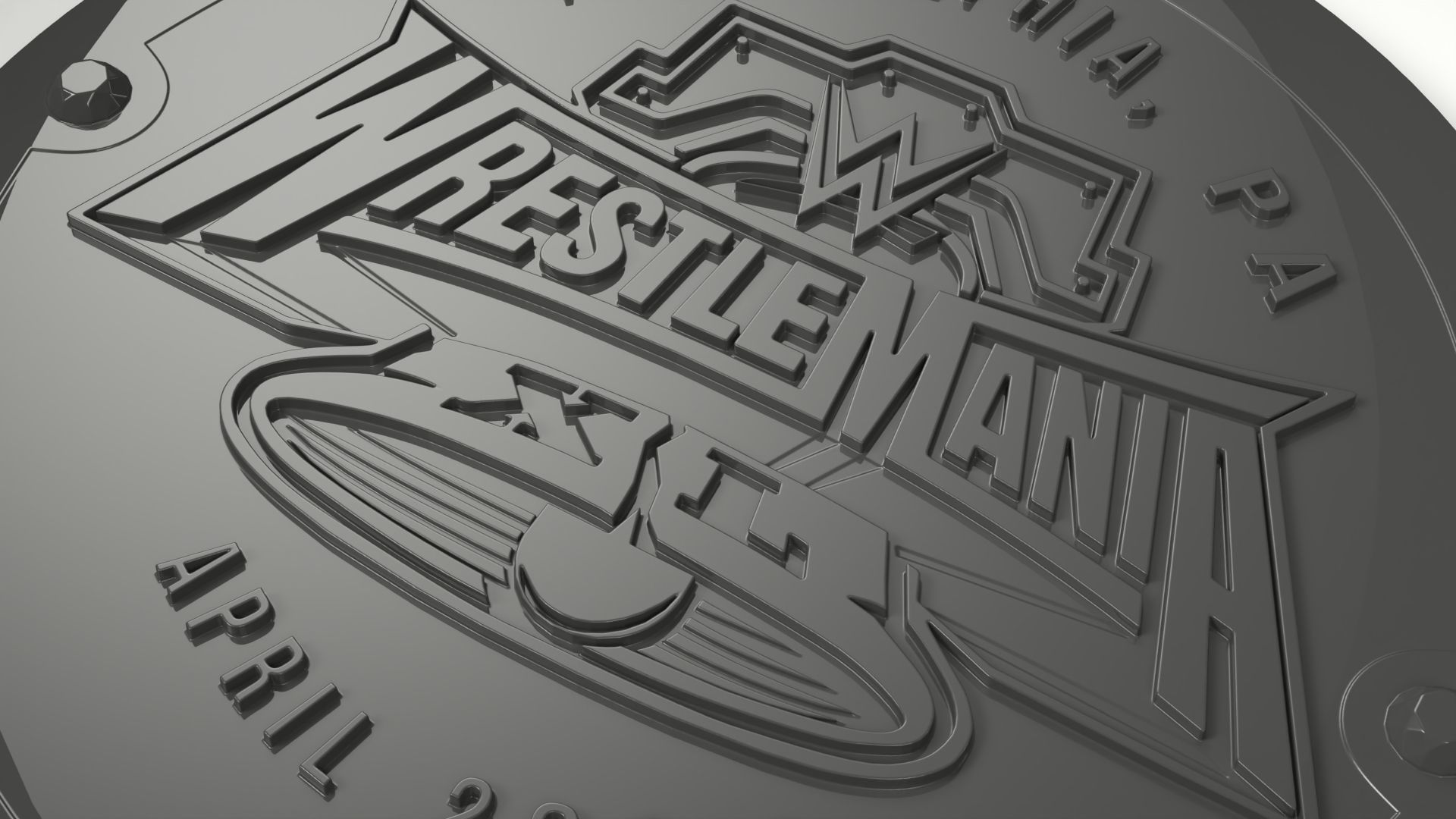 WWE Wrestlemania XL Side Plate 3D print model_2