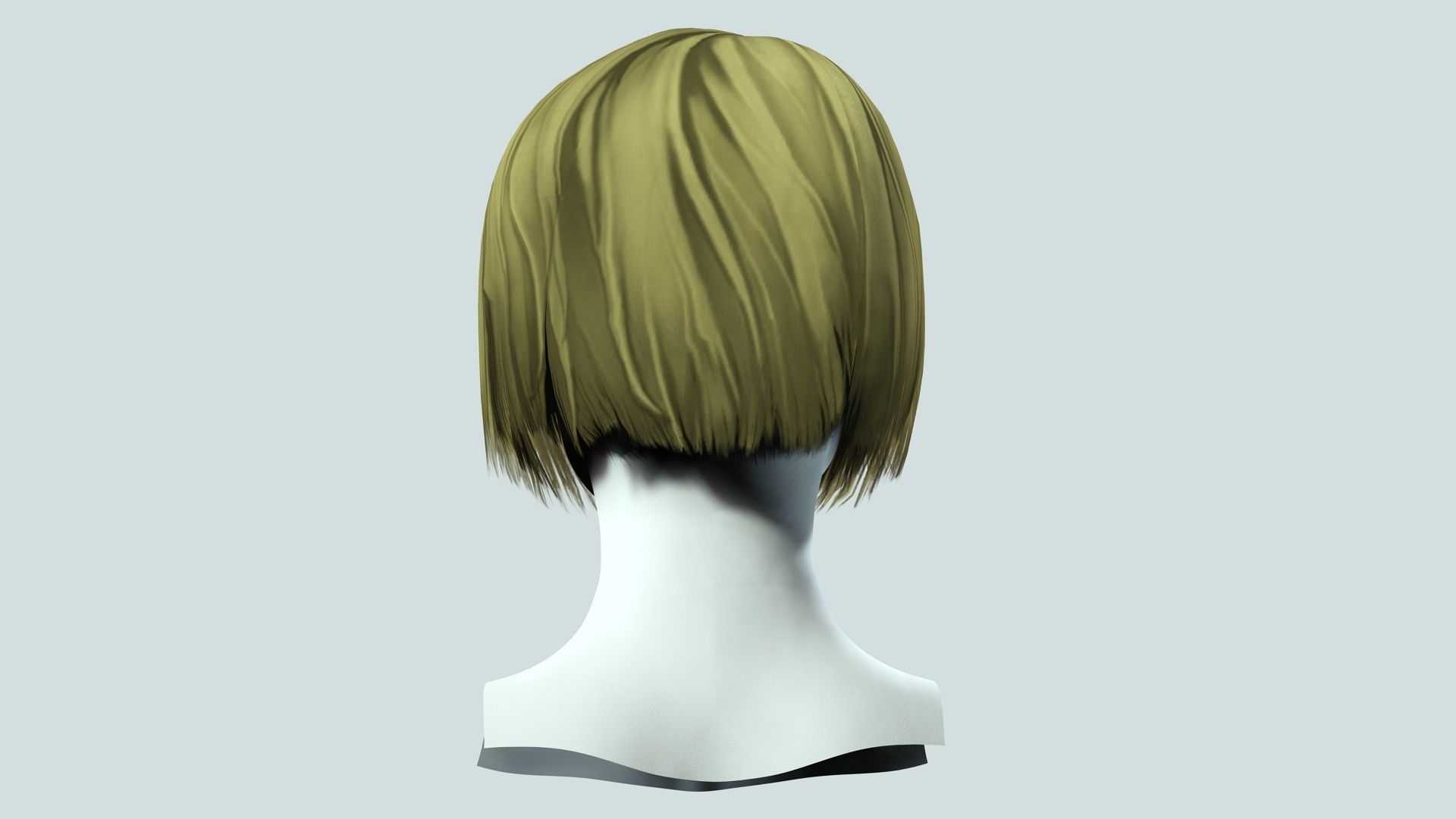 Classic Bob Hair For Woman  Low-poly 3D model_6
