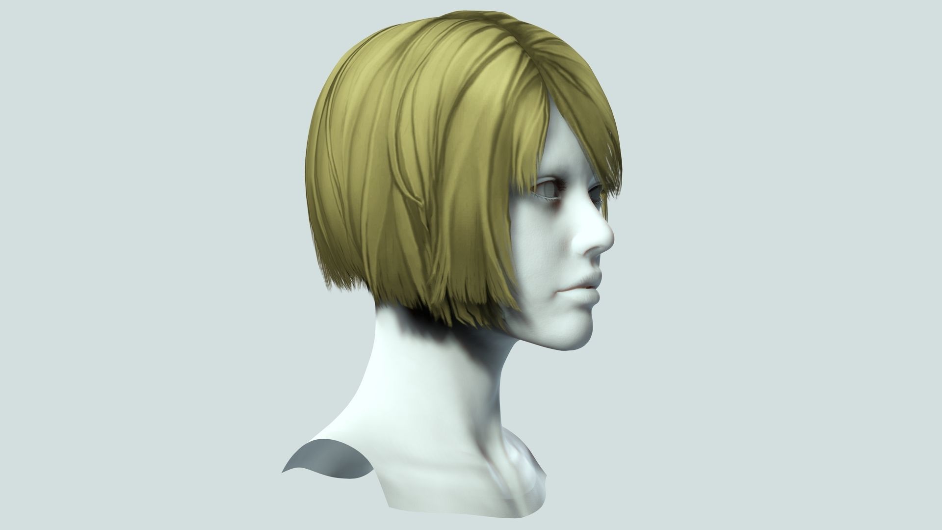 Classic Bob Hair For Woman  Low-poly 3D model_7