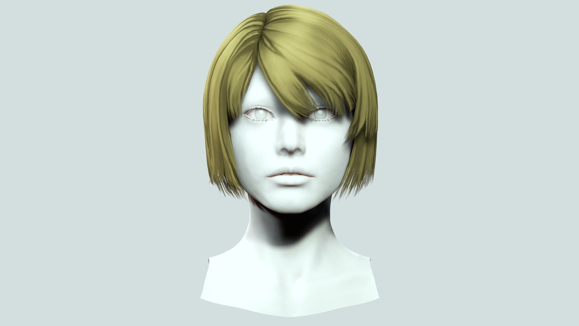 Classic Bob Hair For Woman  Low-poly 3D model_2